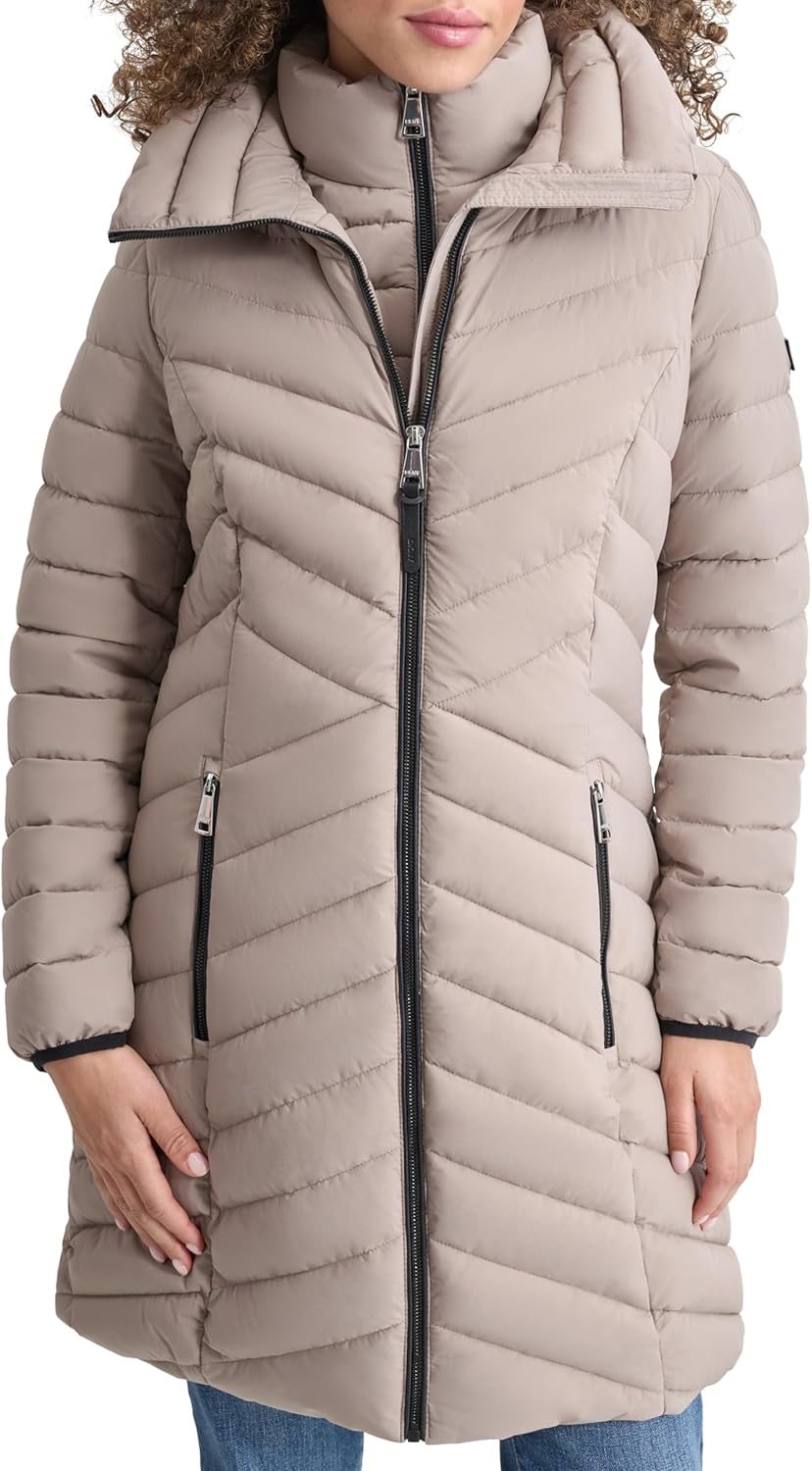 DKNY Women's Bib-front Light-weight Puffer - Image 5