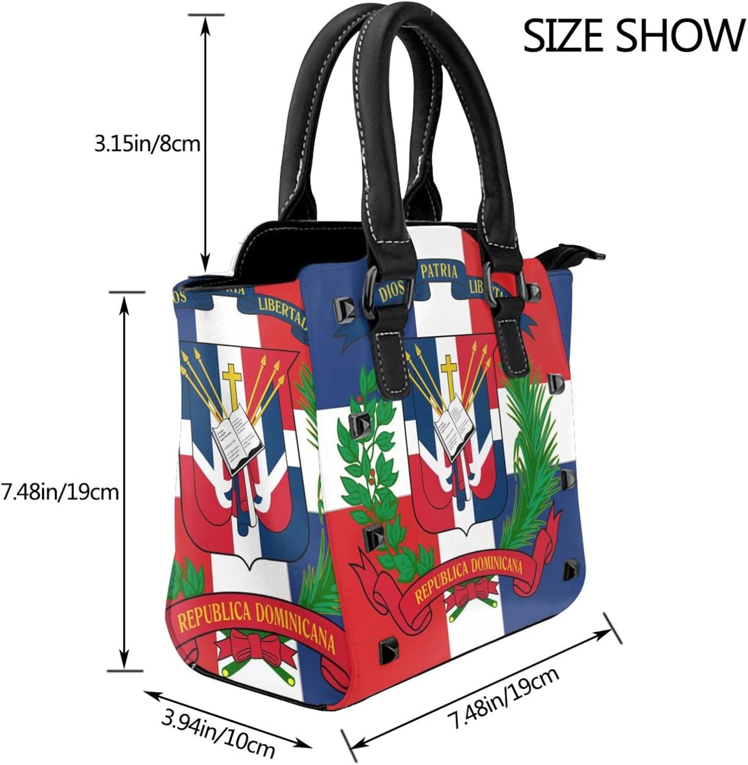 Rocker Style Edgy Shoulder Bag, Studded Rivet Crossbody Handbag in PU Leather