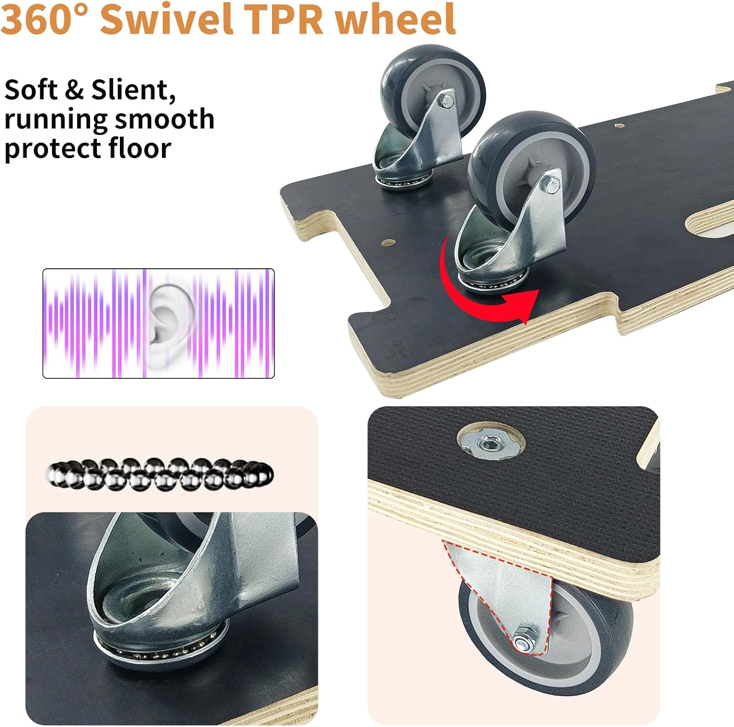 Hard Wood Mover Spliceable Dolly 550Lbs Capacity (2 Packs) 4 Wheels Heavy Duty Furniture Moving Connectable Design Dollier Upgraded Transport Roller