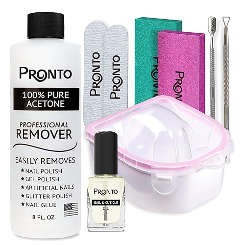 Miniatura 30 de Pronto - Acetona 100 % pura, removedor de esmalte de uñas rápido y profesional, para uñas naturales, gel, acrílicas, esculpidas (8 onzas líquidas)