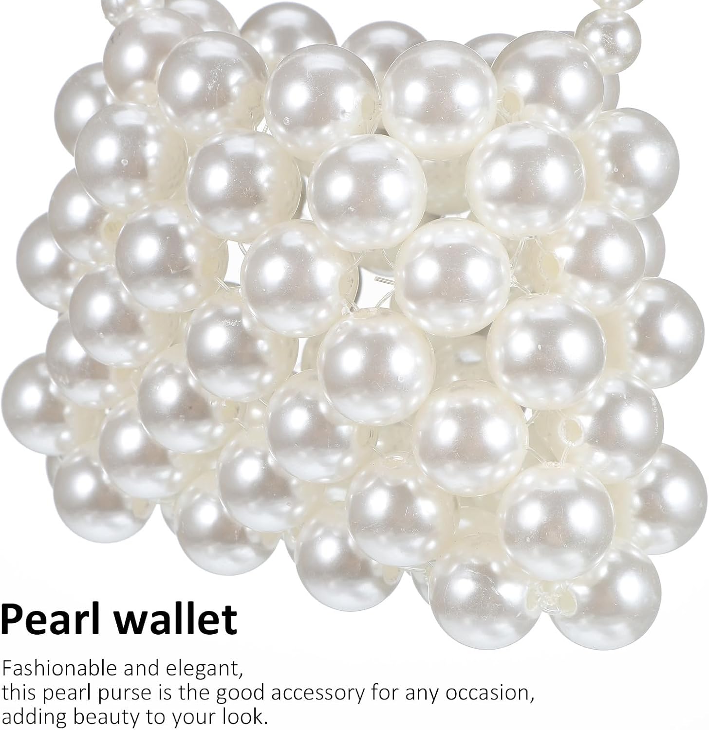Elegant White Pearl Clutch Purse for Women, Small Artificial Pearl Handbag Comfortable to Wear and Practical, for Outdoor Phone Bag Use