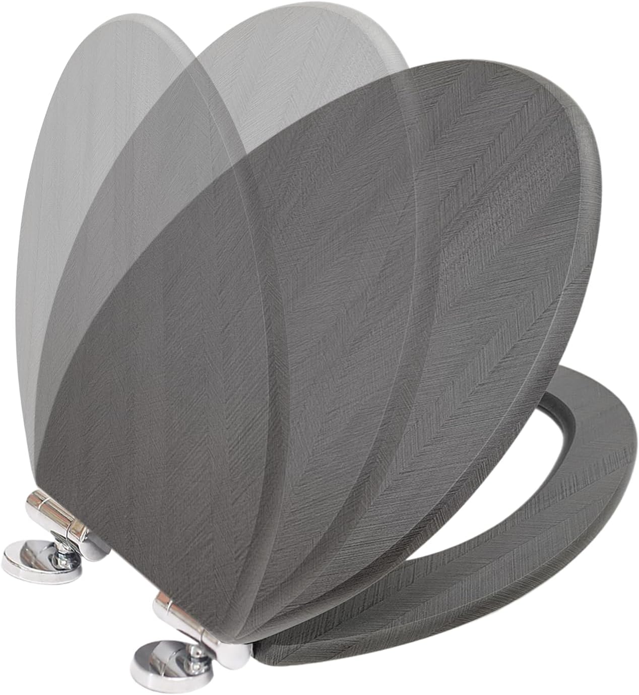 Toilet Seat, Elongated Toilet Seat, Soft Close Toilet Seat with Alloy Hinges Set, Easy to Clean and Install, Oval Elongated Toilet Seat Scratch Restitant,Light Grey