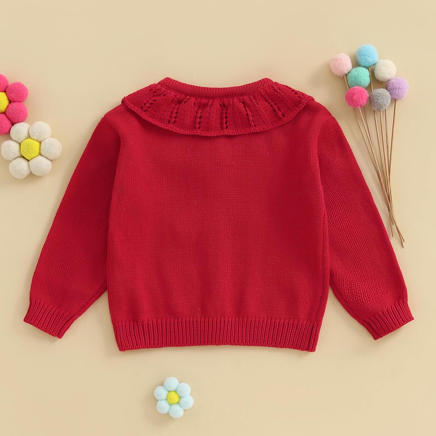 FOMOYUU Toddlers and Newborn Baby Girls Boy Cardigan Sweater Long Sleeve Button Up Knit Sweatshirt Jacket Fall Outfits - Image 4