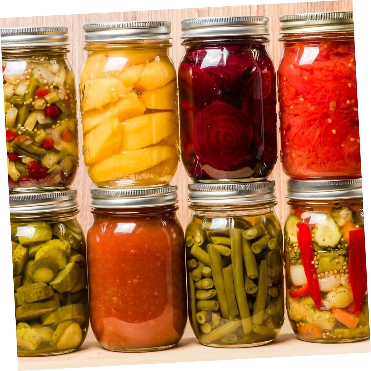 50Sets Split Type Jar Lids with Tinplate Rings Airtight Sealing Covers for Standard Mouth Jars Easy to Clean and Reusable for Storing Dry Food Fruits and More