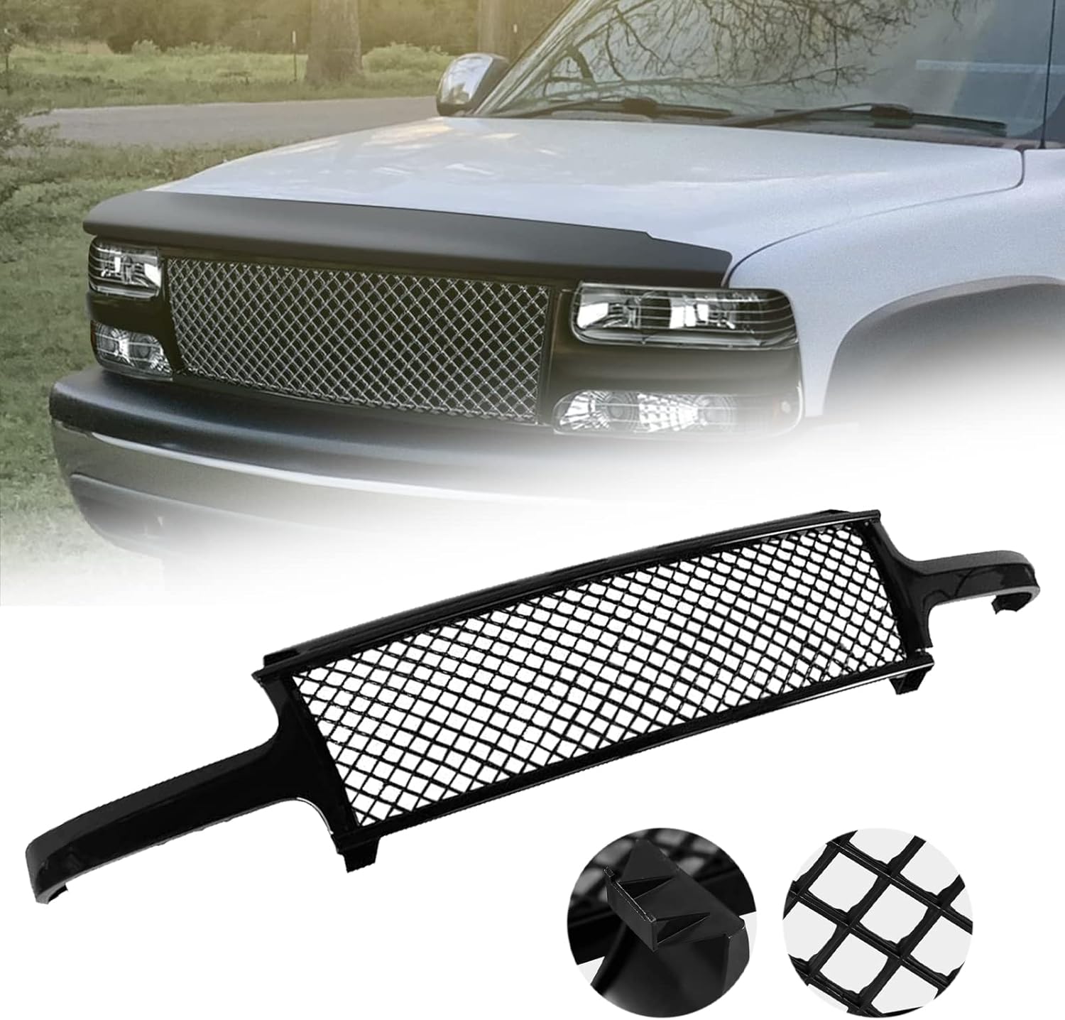 Front Grille Compatible with Chevry Silverado 1500 1999-2002/Tahoe Suburban 2000-2006 ,Chevry Silverado/Tahoe /Tahoe Suburban grille.