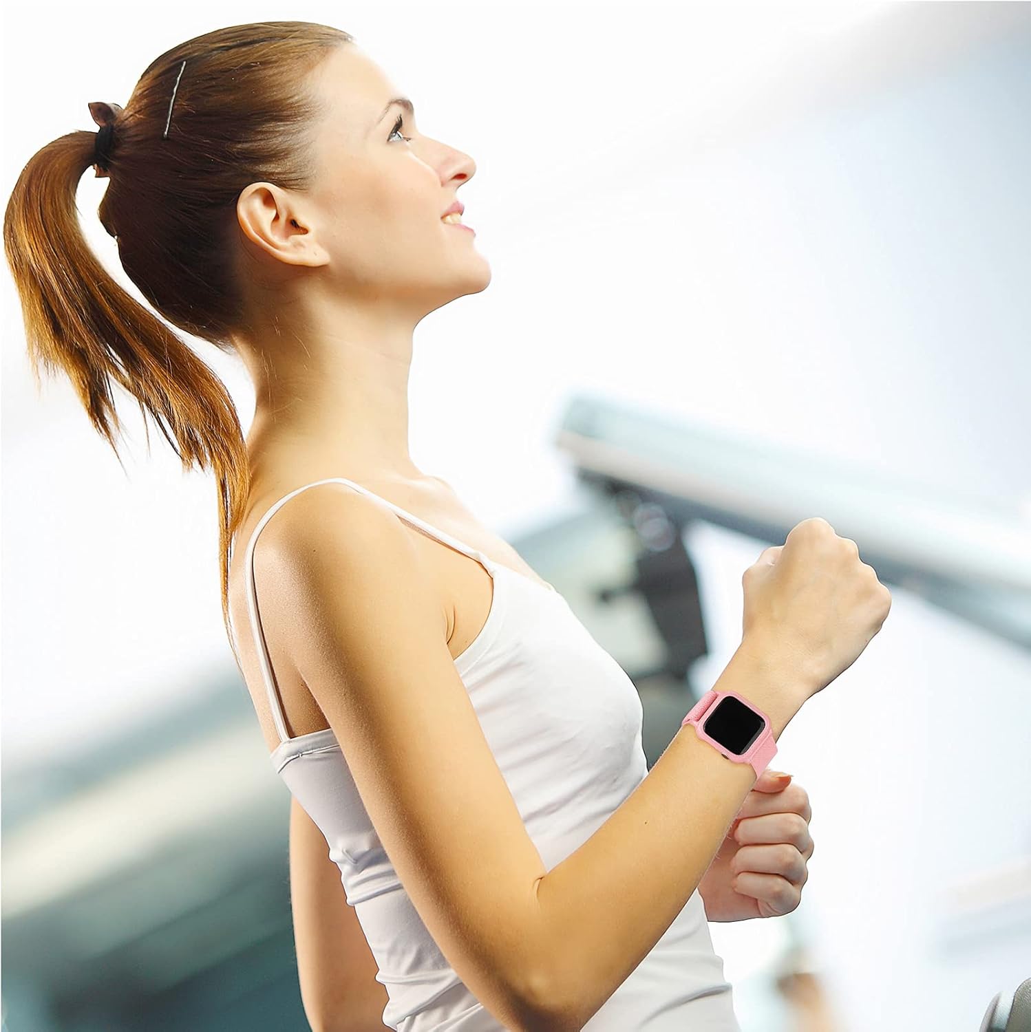 Bagoplus Compatible with Apple Watch iWatch Bands 38mm 40mm 41mm 42mm 44mm 45mm Women Men, Adjustable Braided Solo Loop Stretchable Nylon Sport for iWatch Series 7 6 SE 5 4 with Protective Case Photo