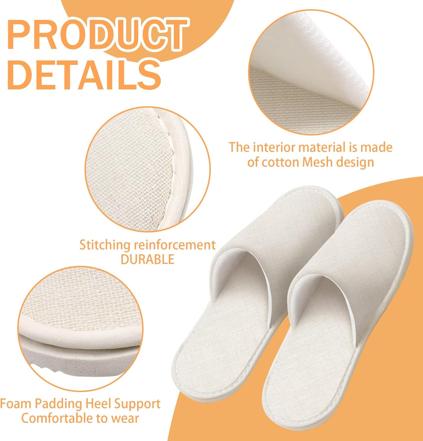 12 Pairs Non Slip Disposable Slippers for Guest, Reusable Spa Slippers, Closed Toe Guest House for Men Women Home Hotel Bathroom Bedroom Wedding, Yellow
