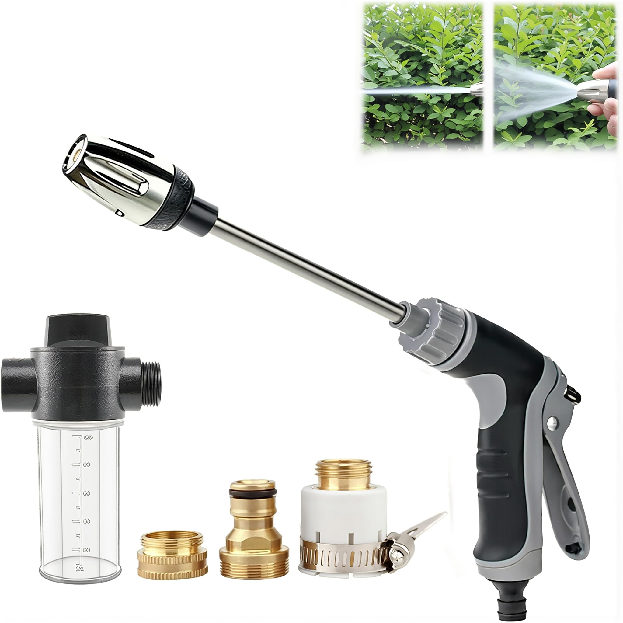 Garden Hose Spray Gun, Turbo Washer for Garden Hose,Garden Hose Nozzle High Pressure Spray Nozzle Water Hose Pipe Spray Gun for Plants Watering, Cleaning, Car Washing