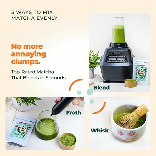 Miniatura 8 de Aprika Life - Paquete de batidor de matcha japonés de 3.53 onzas + té verde matcha orgánico en polvo + batidor (Chasen)