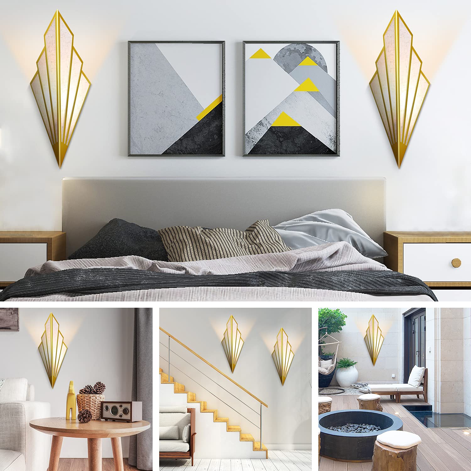 Lampada da parete moderna, minimalista E14, supporto Art Deco (lampadina non inclusa)