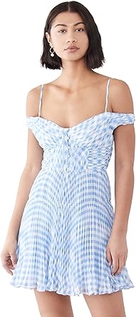 blue gingham mini dress