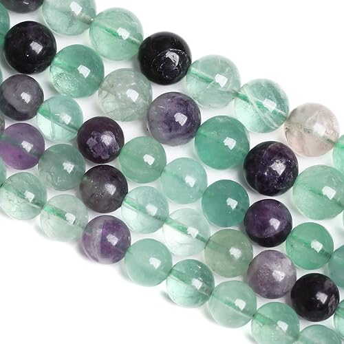 Miniatura 2 de 60 cuentas de piedra natural de fluorita verde de 0.236 pulgadas para hacer joyas, pulseras de bricolaje en 1 hebra