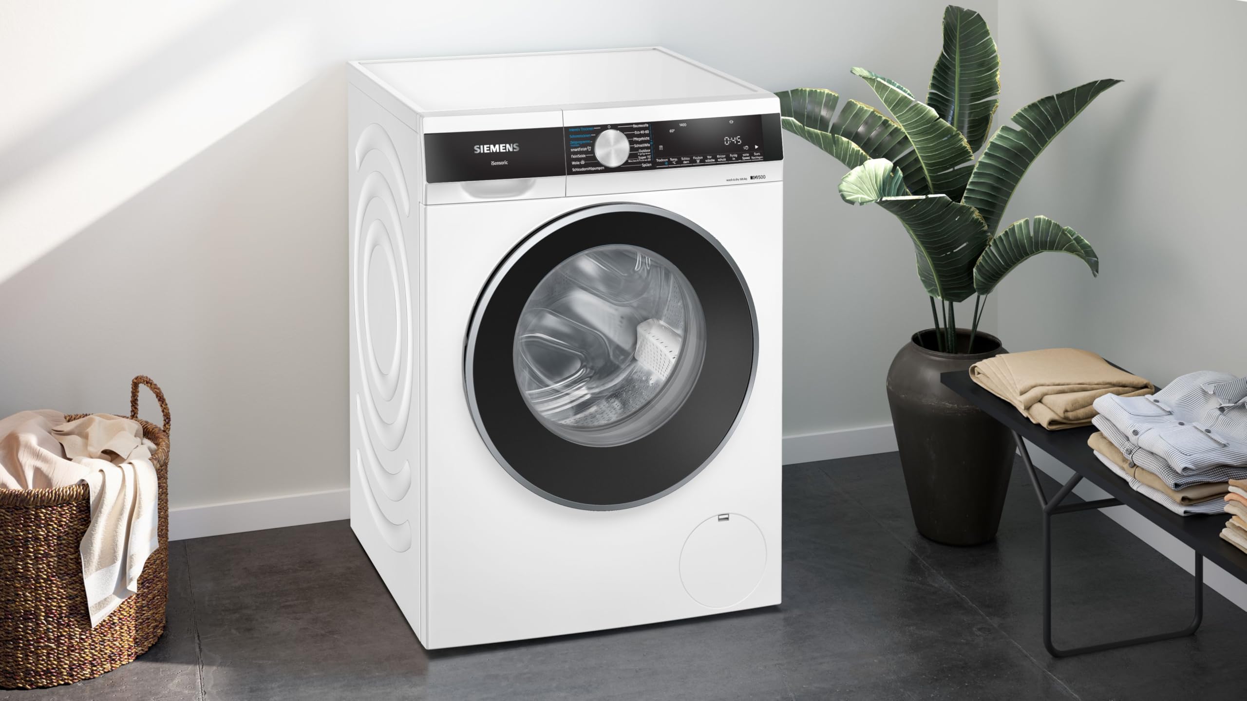 Siemens iQ500 WN44G242 Waschtrockner 9/6 kg waterPerfect Plus Antiflecken-System smartFinish autoDry iQdrive Wash & Dry 60 aquaStop