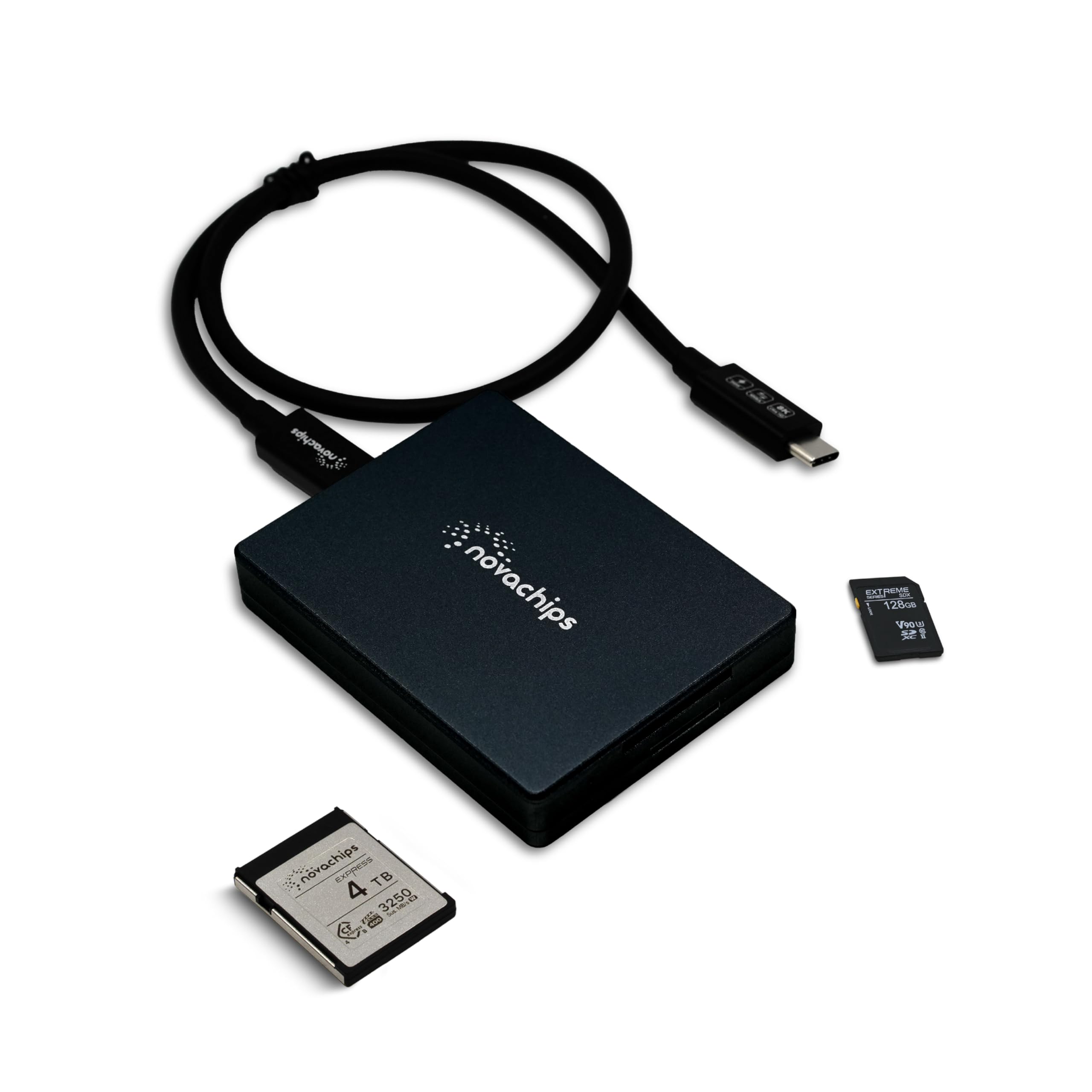 USB 3.2 10Gbps Combo Card Reader for CFexpress Type B and SDXC, MagSafe compatible Dual Card Reader for Apple, Smartphones, Cameras, Desktops, Laptops and others Type-C cable included