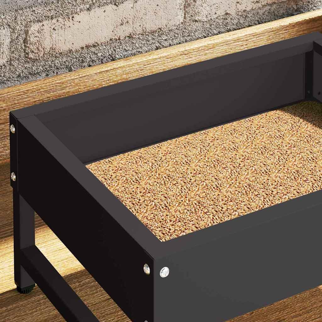 Mangiatoia per uccelli in acciaio laminato a freddo, 34 x 26 x 16 cm, resistente alle intemperie, con supporto per spiedini, per interni ed esterni, ideale come mangiatoia automatica