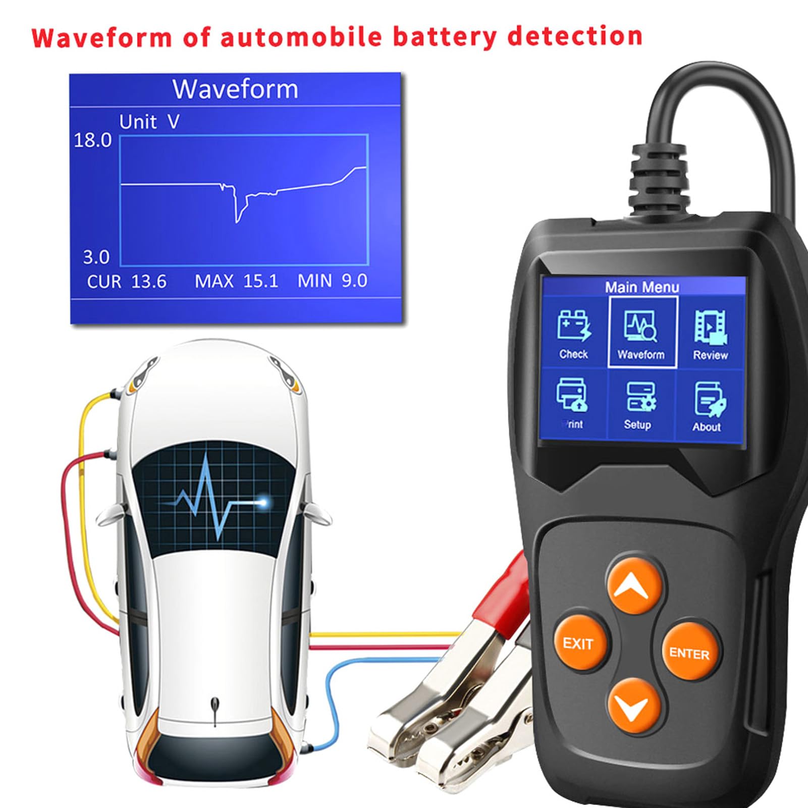 KW600 Batterietester – Fortschrittliches Spannungstestgerät für Autoenthusiasten, Perfekt für Heimwerker