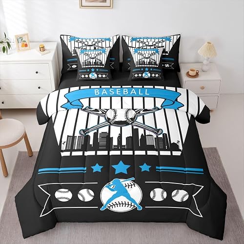 Erosebridal Baseball Comforter Sets with Sheets - Bedding Set Twin for Boys Girl