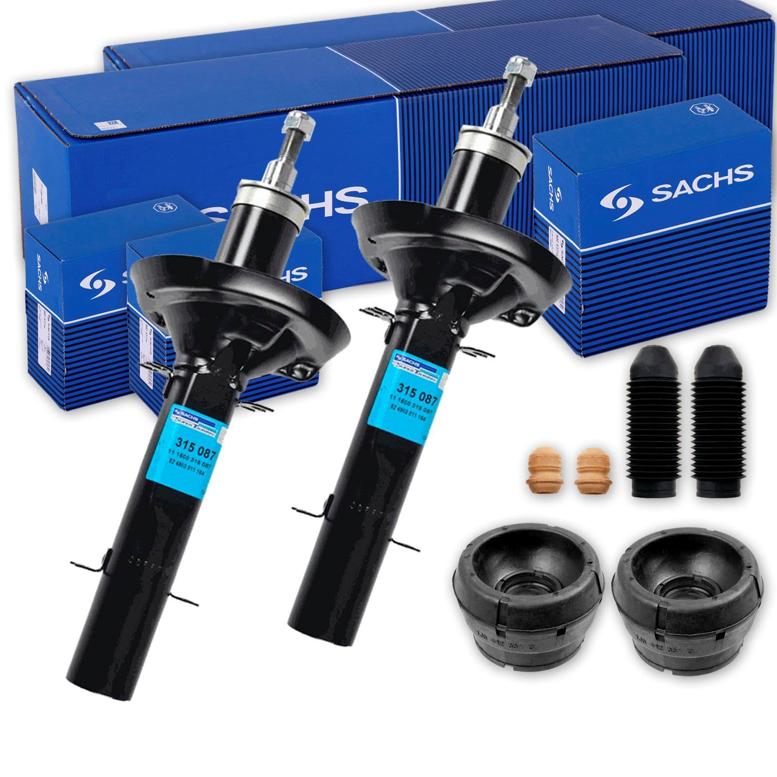 2x Sachs Stoßdämpfer Domlager 1x Staubsatz Va | 560 463 900 042, 802 070 für A3 Golf 4