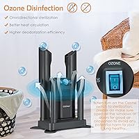 Vista 3 de COSTWAY Boot Dryer, Shoe Dryer with 180 Mins Timer & Heating Blower, Ozone Disinfection, Extendable Design