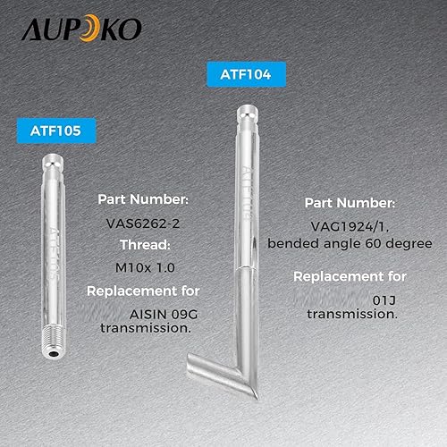 Miniatura 4 de Aupoko Adaptador de llenado de aceite fluido de transmisión automática con herramienta de reemplazo de válvula de cierre compatible con VW Audi 09G