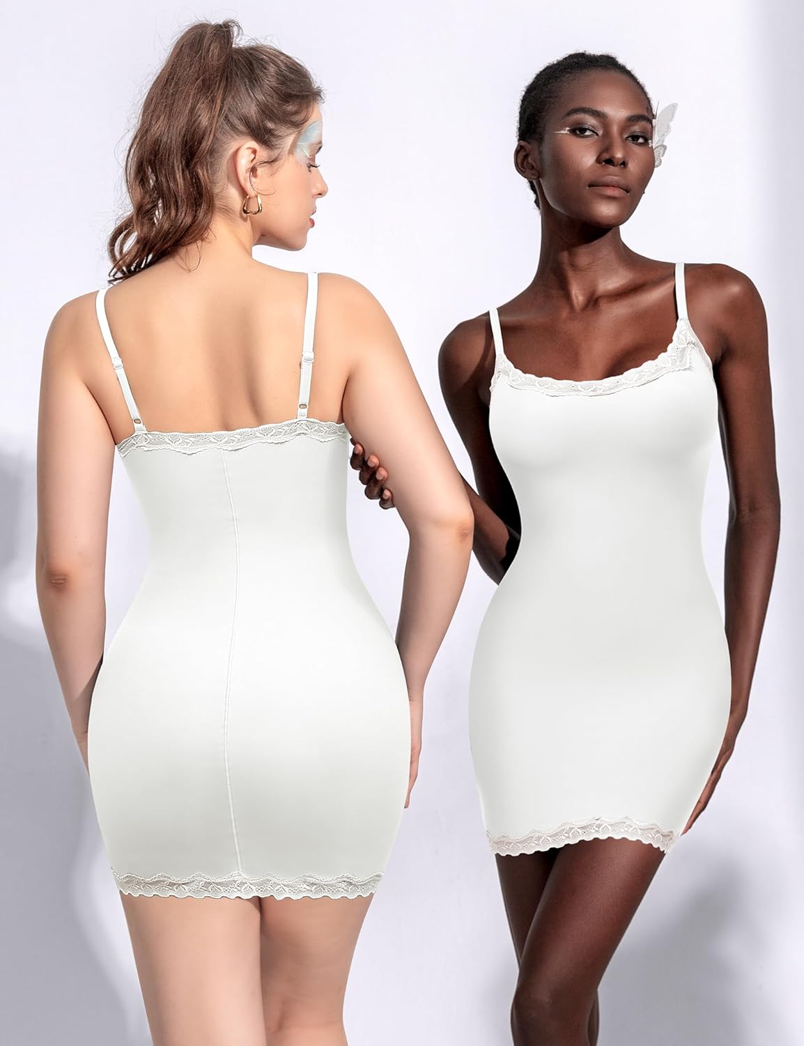 Women Full Slip for Under Dress Adjustable Strap Slip Dress Sexy Lace Soft Slips Nightgown Lingerie Dress - Image 5