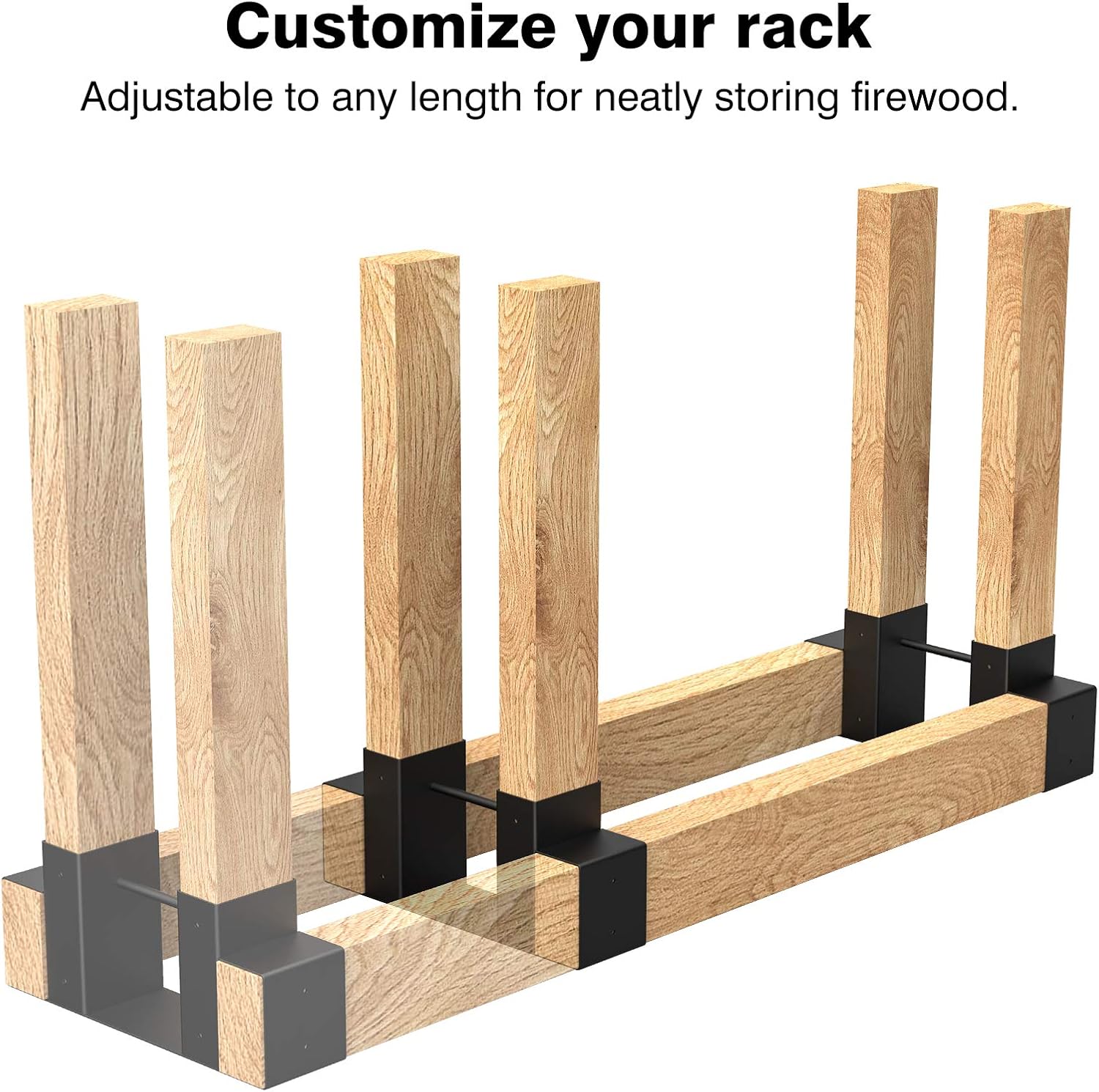 Buy GASPRO Outdoor Firewood Rack Brackets Kit, 2x4 Adjustable Log Rack