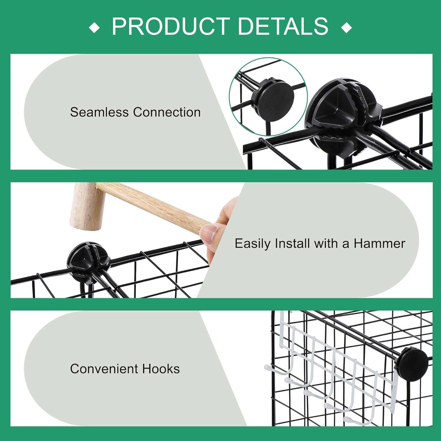 ZENY Cube Storage 12-Cube Metal Wire Storage Shelves Cube Closet Organizer Storage Bins DIY Storage Grids Modular Wire Cubes Bookshelf Bookcase for Home Office, Black