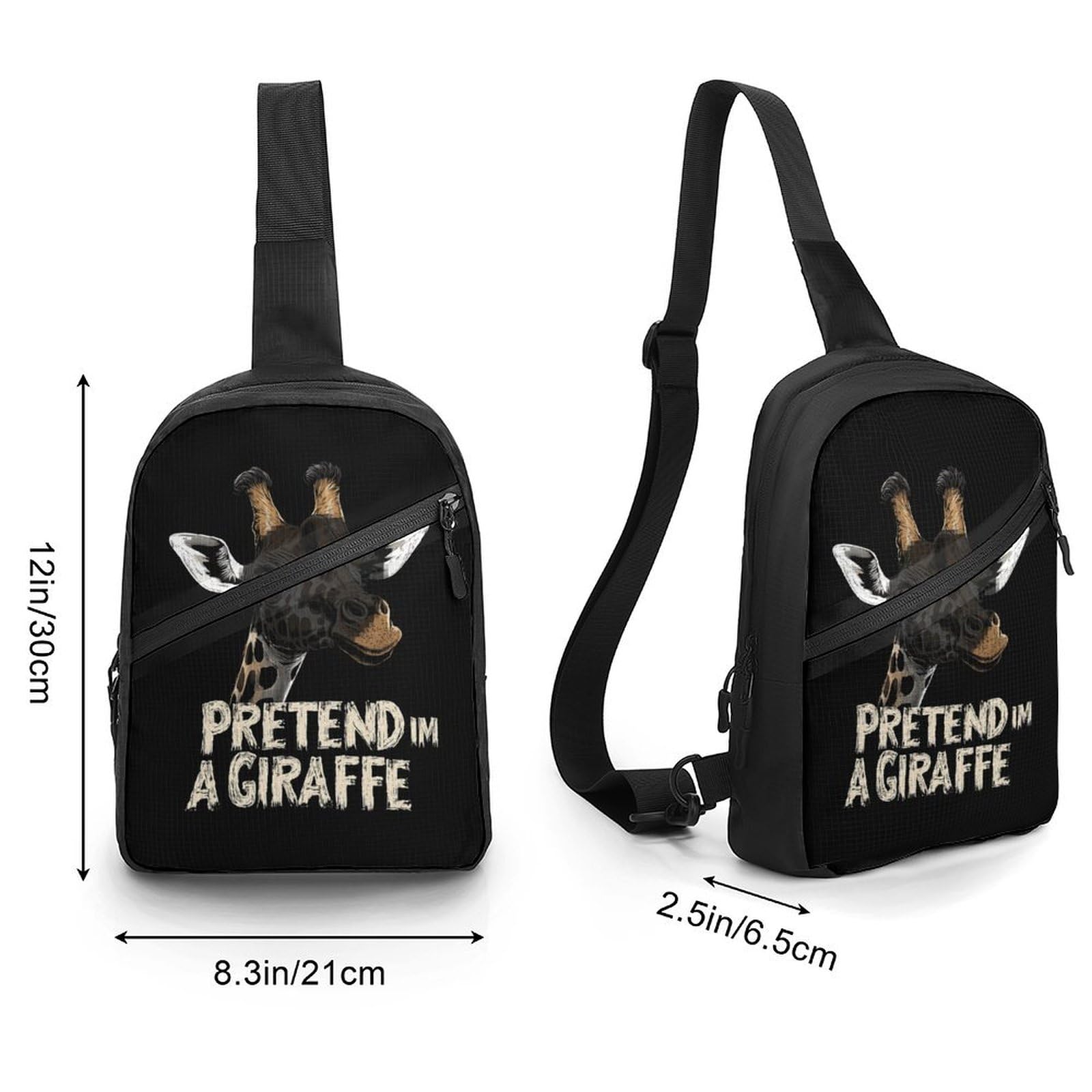 Pretend Im A Giraffe Chest Bag Foldable Crossbody Unisex Pack Travel Hiking Adjustable Shoulder Straps Sling Bags