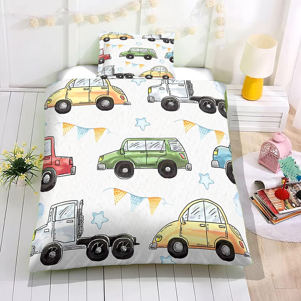 FANSU Parure de Lit pour Enfants 1 Personne - Motif de Crocodile Dessin Animé 2 Pièces - Ensemble de Literie Garçon Housse de Couette et Taie d' oreiller (Paradis,140x200cm+65x65cm