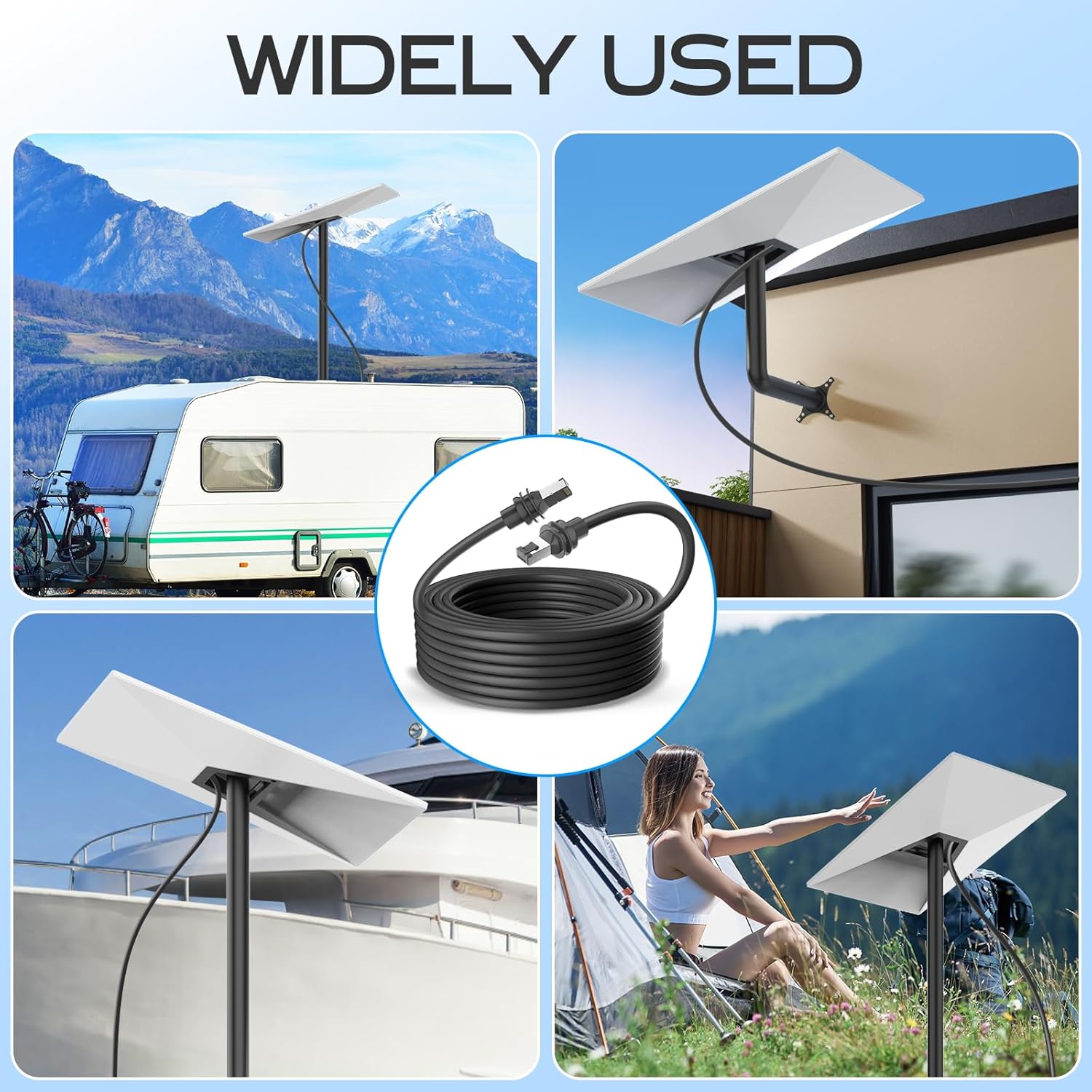 Cable for Starlink Gen 3-150FT/46M Replacement Ethernet Cable for Starlink Generation 3, High-Speed Data Transmission, Waterproof, Durable