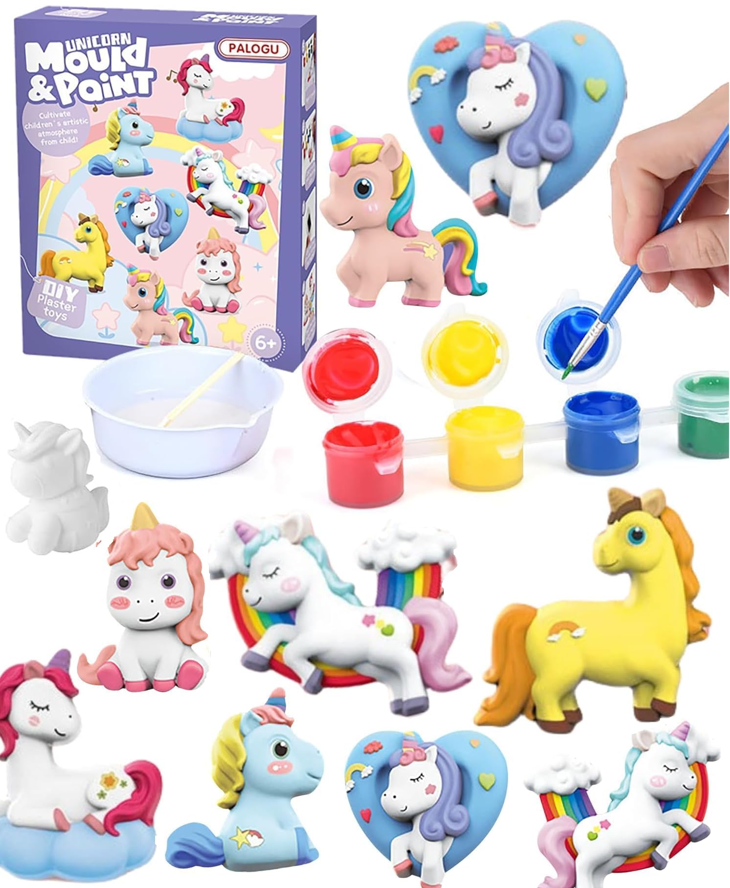 SUPER TOY DIY Mould and Paint Craft kit, Paint Your Own Unicorn Painting Kit Plaster Figurine Set with Pigments, Palette & Mold Art & Craft Set - Educational Toy for 3-12+ Year Old Boy & Girl