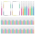 GOUWEIBA 100 pcs Braces Brush Disposable Interdental Brush Toothpick Dental Flossing Head Oral Dental Hygiene Flosser Tooth Cleaning Tools (Mixed Color)