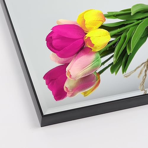 Miniatura 6 de PETAFLOP Espejo de longitud completa de 14 x 48 pulgadas montado en la pared, espejo de puerta de cuerpo grande con marco rectangular para