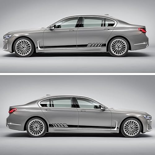 Miniatura 3 de QianBao Calcomanías de vinilo con diseño gráfico de rayas laterales para puerta de auto, calcomanías modificadas para bricolaje, universal, para