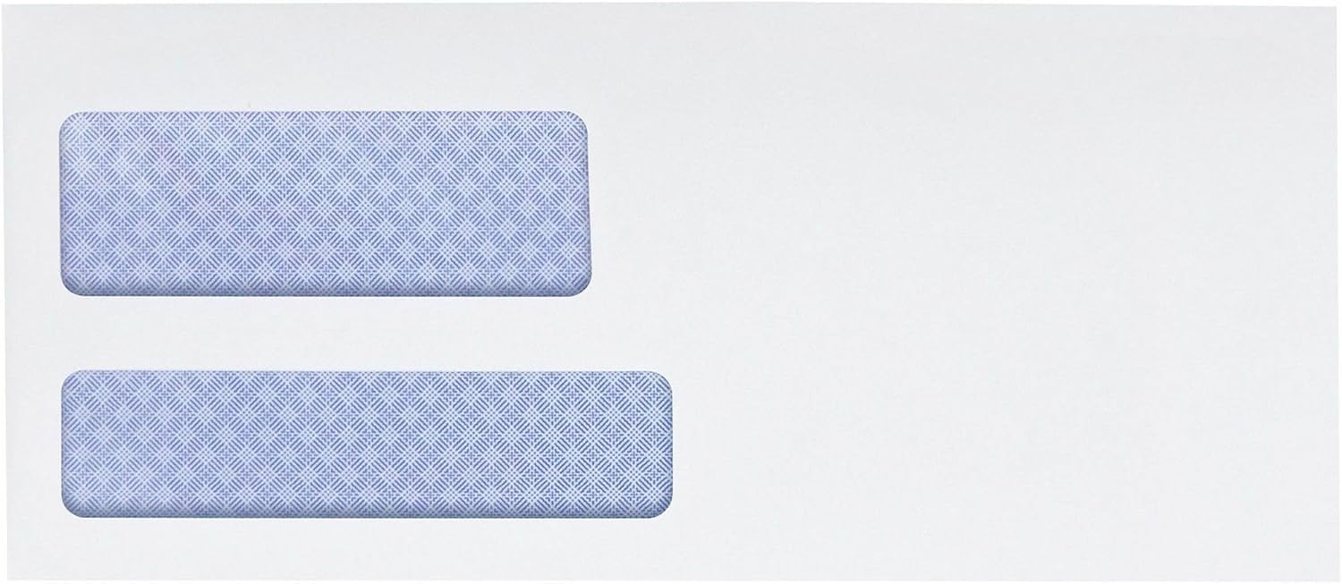 Quality Park #9 Security Envelopes, Double Window, Tamper Evident, Self Seal, Invoices/QuickBooks Statements, 3-7/8" x 8-7/8", 24 lb White, 500/Box (QUA67529)