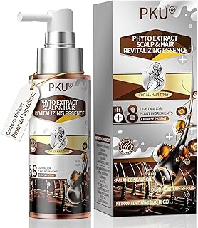 PKU Hair Growth Spray - Biotin & Rosemary Oil Hair Serum - Nourishing Scalp Care for Thinning Hair - Plant Based with Ginseng & Arborvitae for Thicker Shinier Hair - Men and Women, 60ml