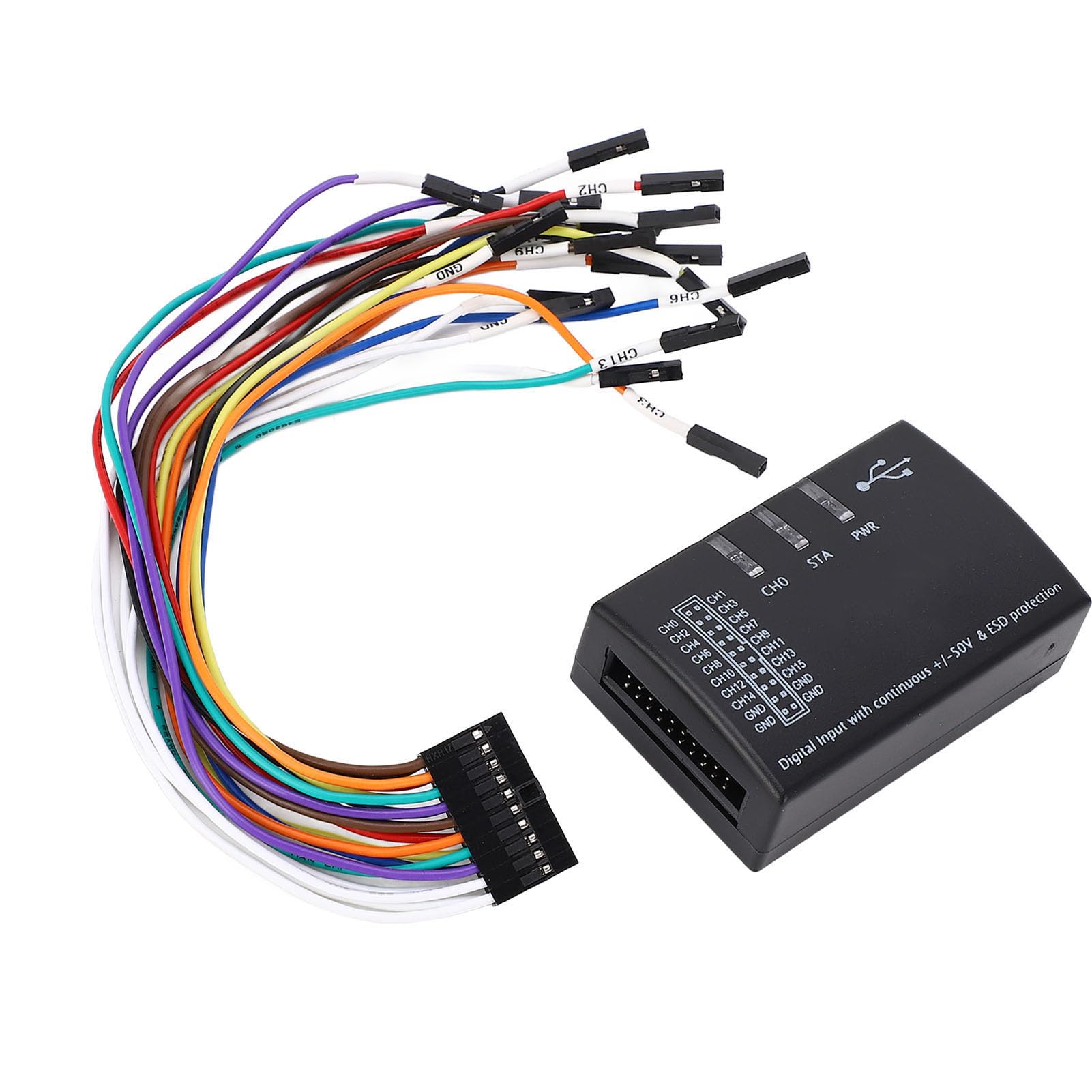 Analizador Lógico USB de 16 Canales, 100M Frecuencia de Muestreo, Material ABS, Soporte para SPI UART CAN JTAG, Herramienta de Depuración Electrónica