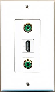 RiteAV - Placa decorativa para pared (1 puerto, HDMI, 2 puertos), color verde