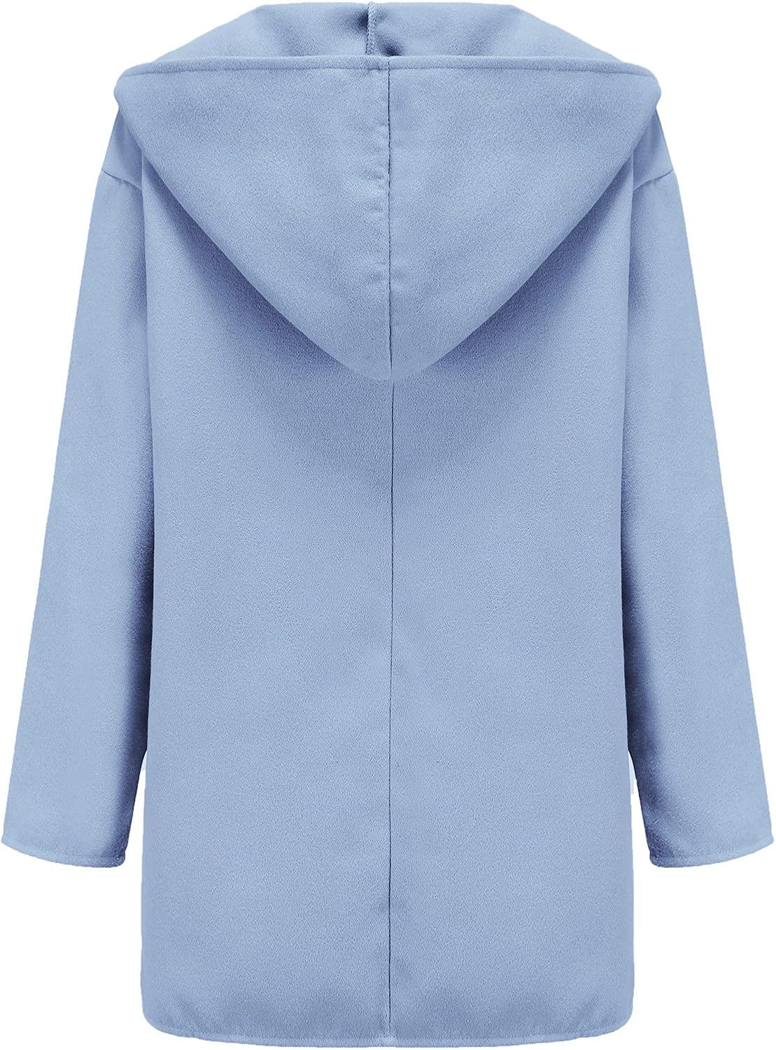 Trench Coat Women Loose Single Breasted Shawl Collar Wool Coat Fall Open Front Long Sleeve Pea Coats with Pockets - Image 6