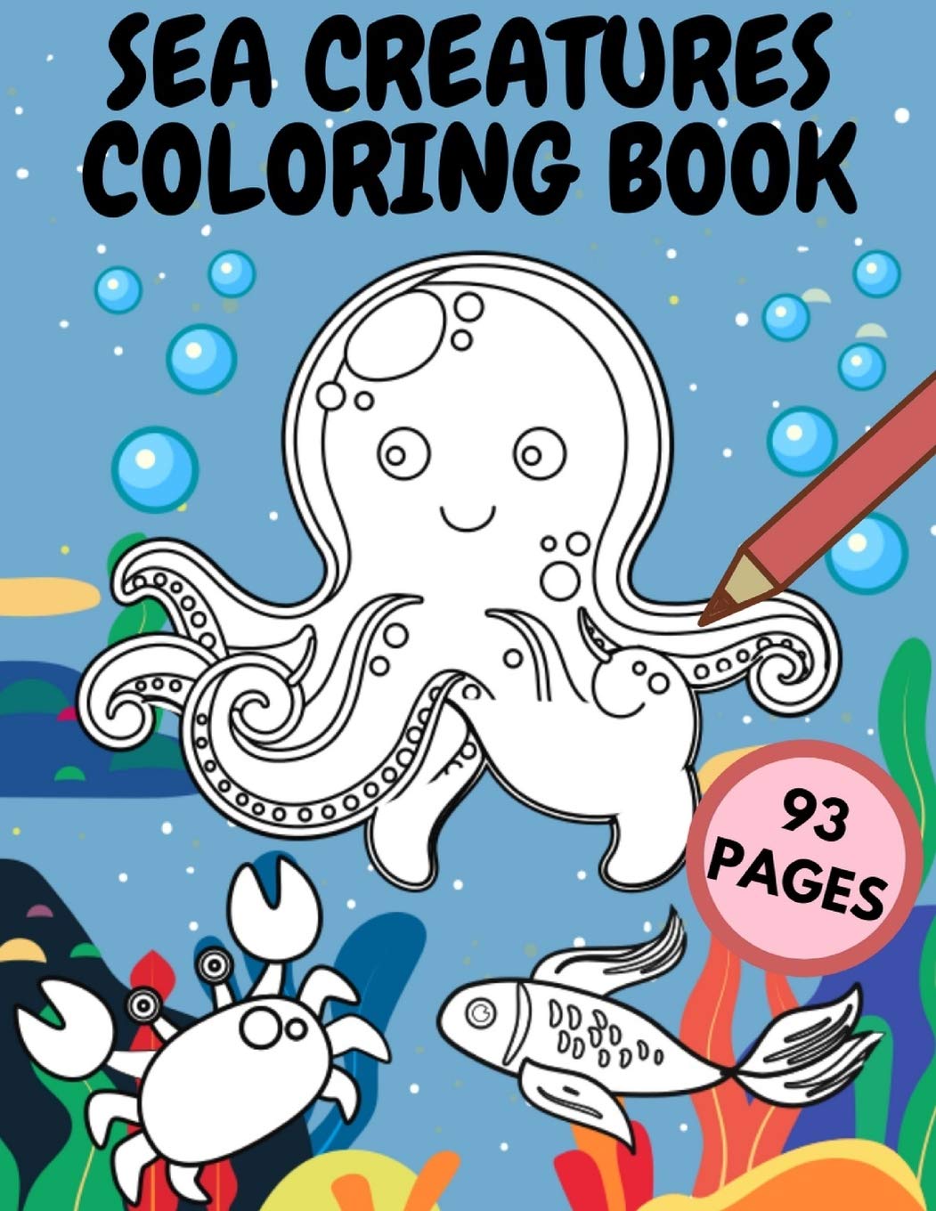 Sea Creatures Coloring Book Ocean Animals Life Designs For Kids ...