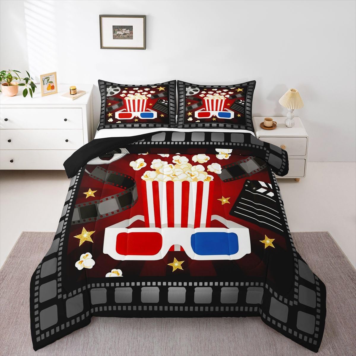 jejeloiu Movie Theme Bedding Set for Boys Girls Comforter Set Full Size