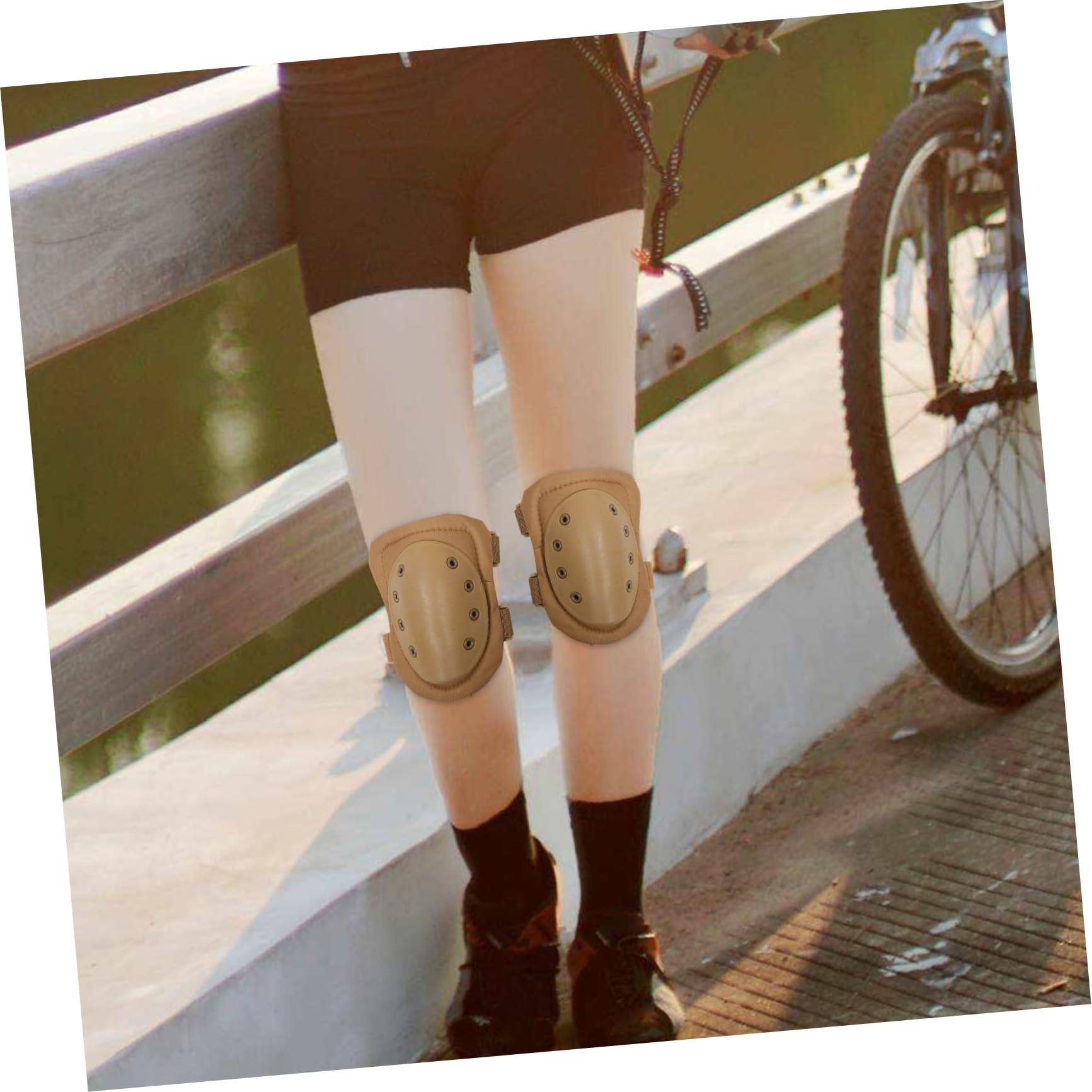 Abaodam 4pcs Boys and Girls Protective Gear Set Black Knee Pads Elbow Guards for Cycling Skating Random Color