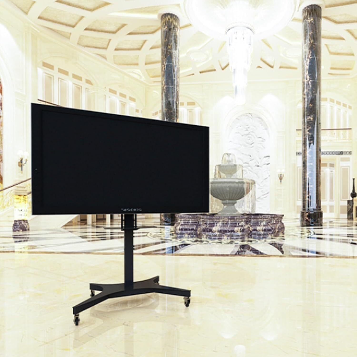 Hynjgih One Color Motorized Tv Mount, Mobile Stand Cart With Height Adjustable, Lift Fits 32-75 Inch Screen