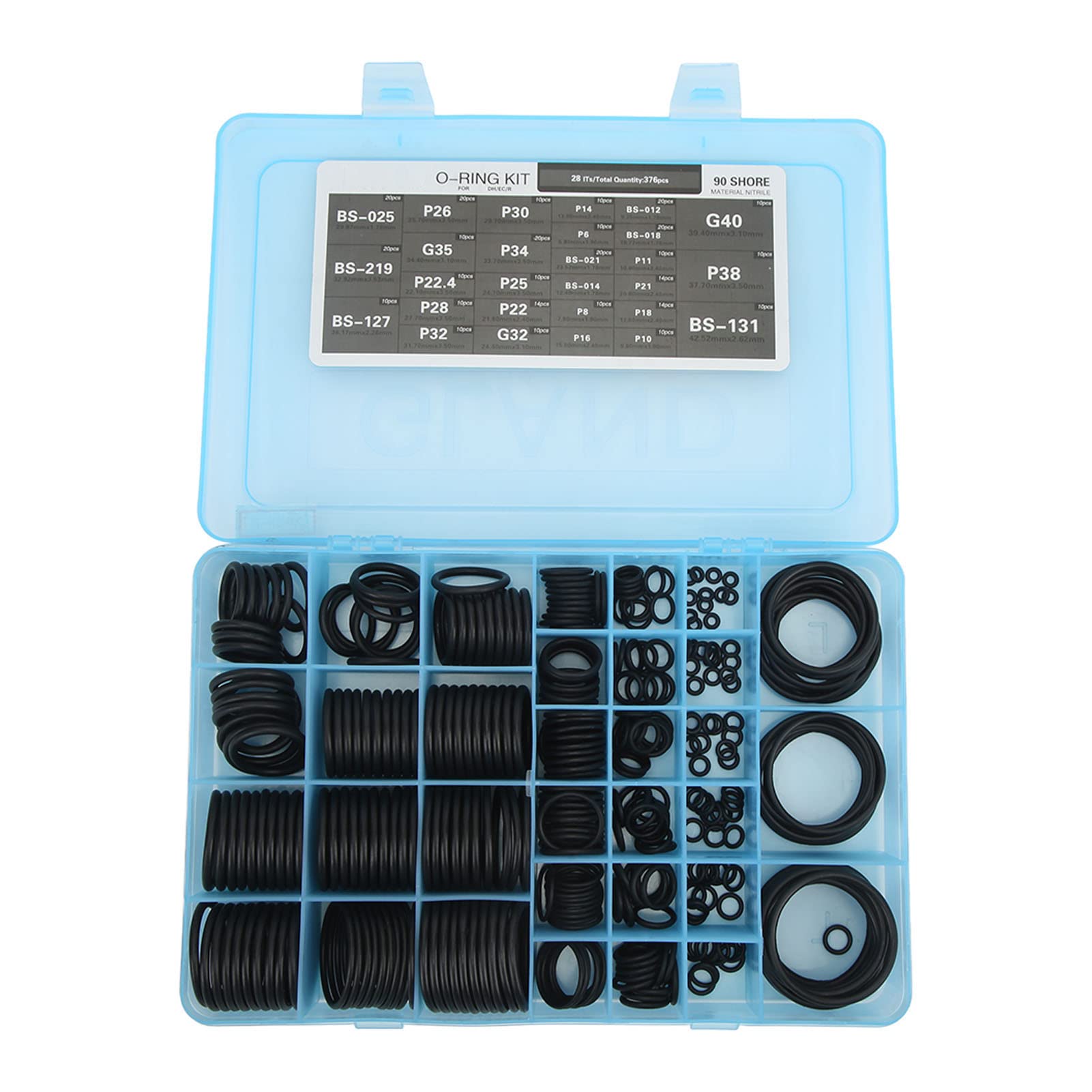 Assortiment de Kit de Joints Toriques pour Pelle DH EC R, Caoutchouc HNBR de qualité Supérieure, Idéal pour les Réparations de Climatisation, 376 Pièces