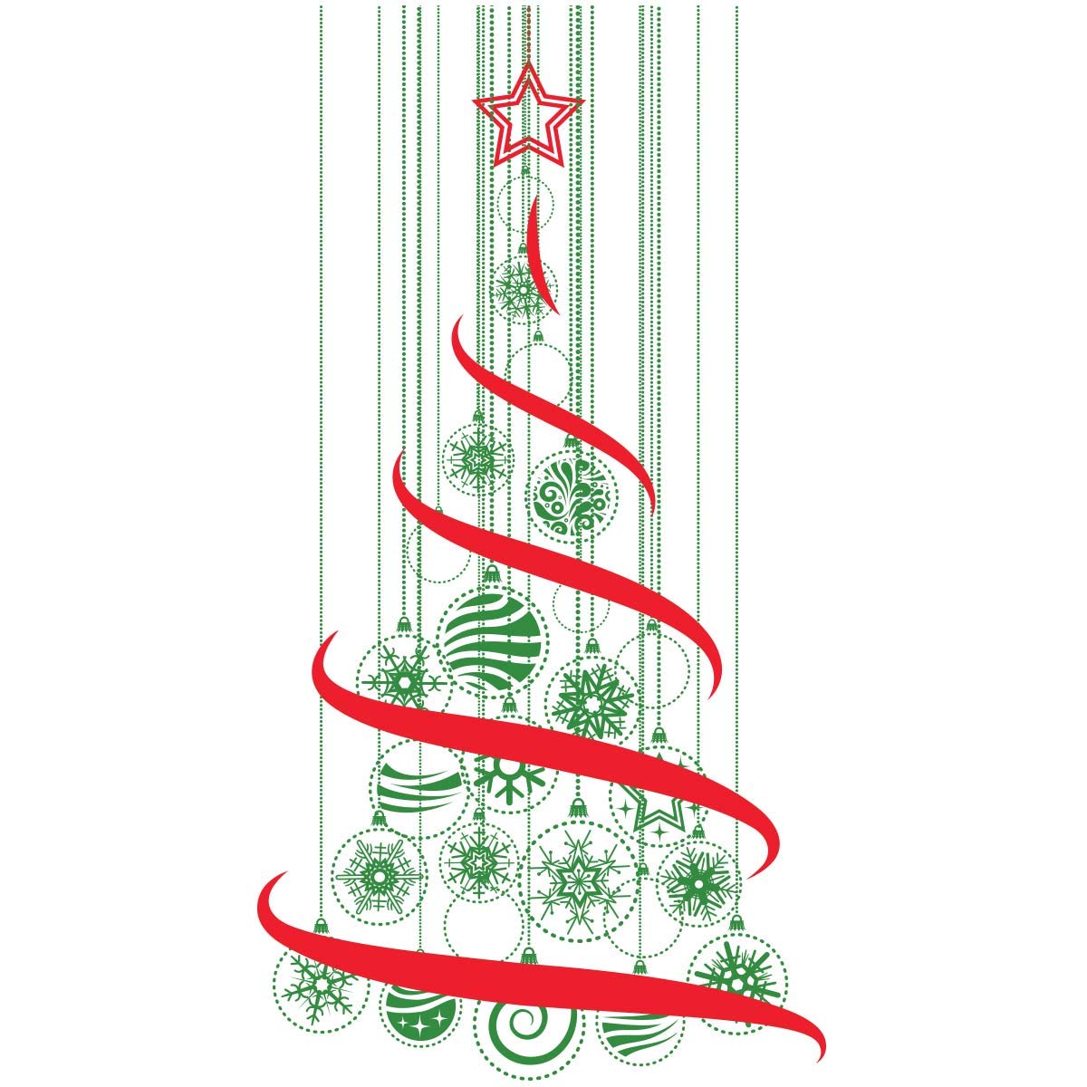 Ambiance Sticker Christmas Merry Christmas Aufkleber, selbstklebend, Weihnachten, Dekoration, Partys, für Schlafzimmer und Wohnzimmer, Weihnachtsbaum in der Luft, H 150 x L 80 cm