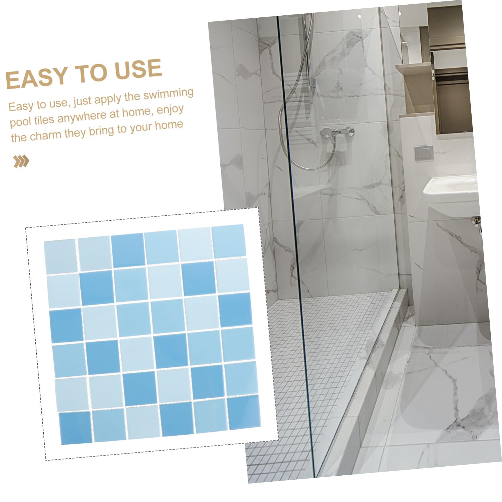 Azulejos de Cerámica para Piscina 30x30 cm Azul Claro Mosaico Decorativo Resistente Exteriores 1 M²