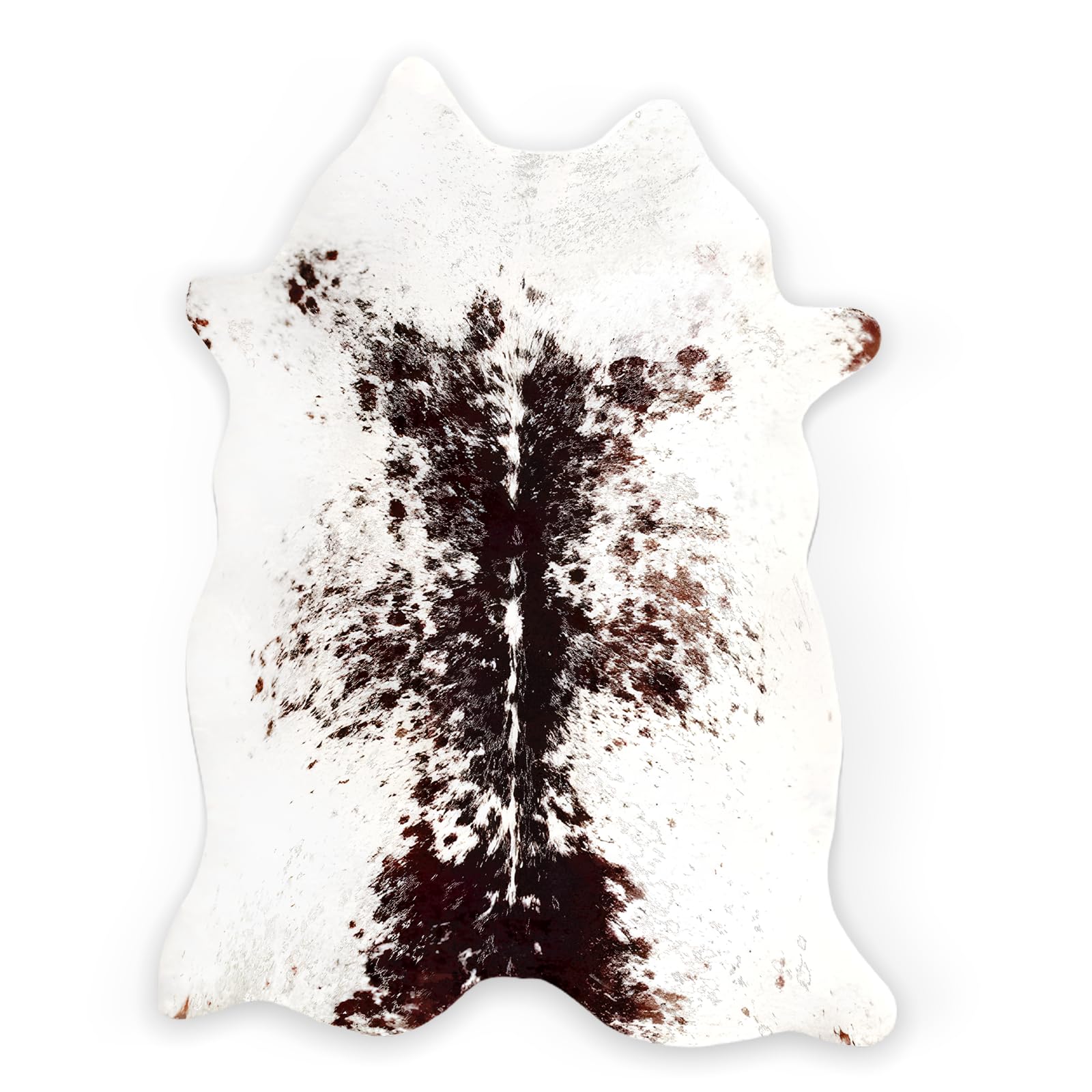 MACEVIA Faux Cowhide Gold Print Rug Cute Cow Print Rug Area Rug Nice Western Decor for Living Room Bedroom Non-Slip 93.6" L x 71.8" W(7.8ft x 5.9ft)