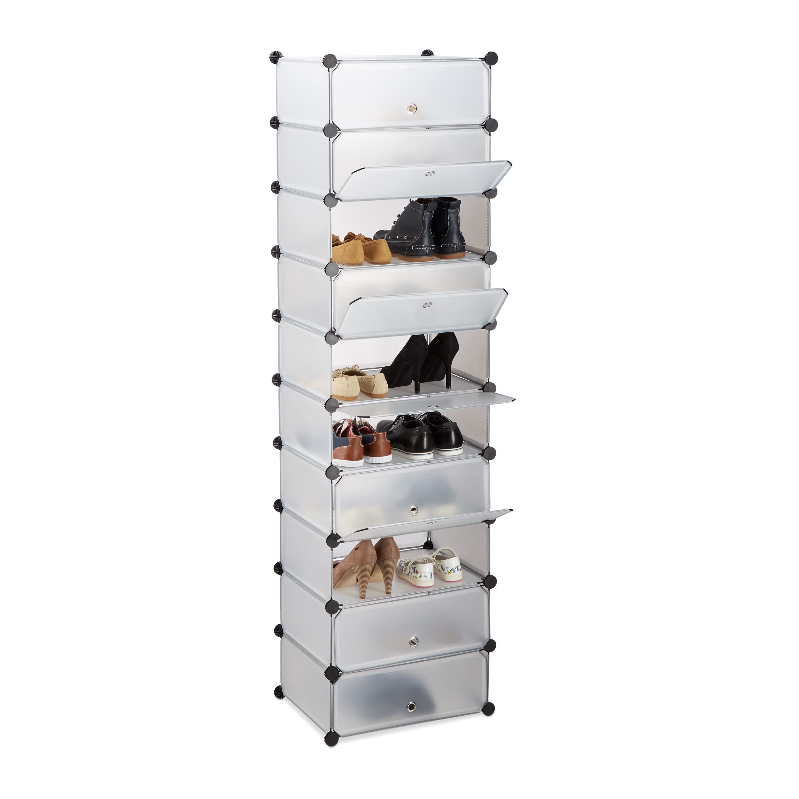 Relaxdays 10 Tier Shoe Rack, Large Shoe Cabinet, Stacking Shoe ...