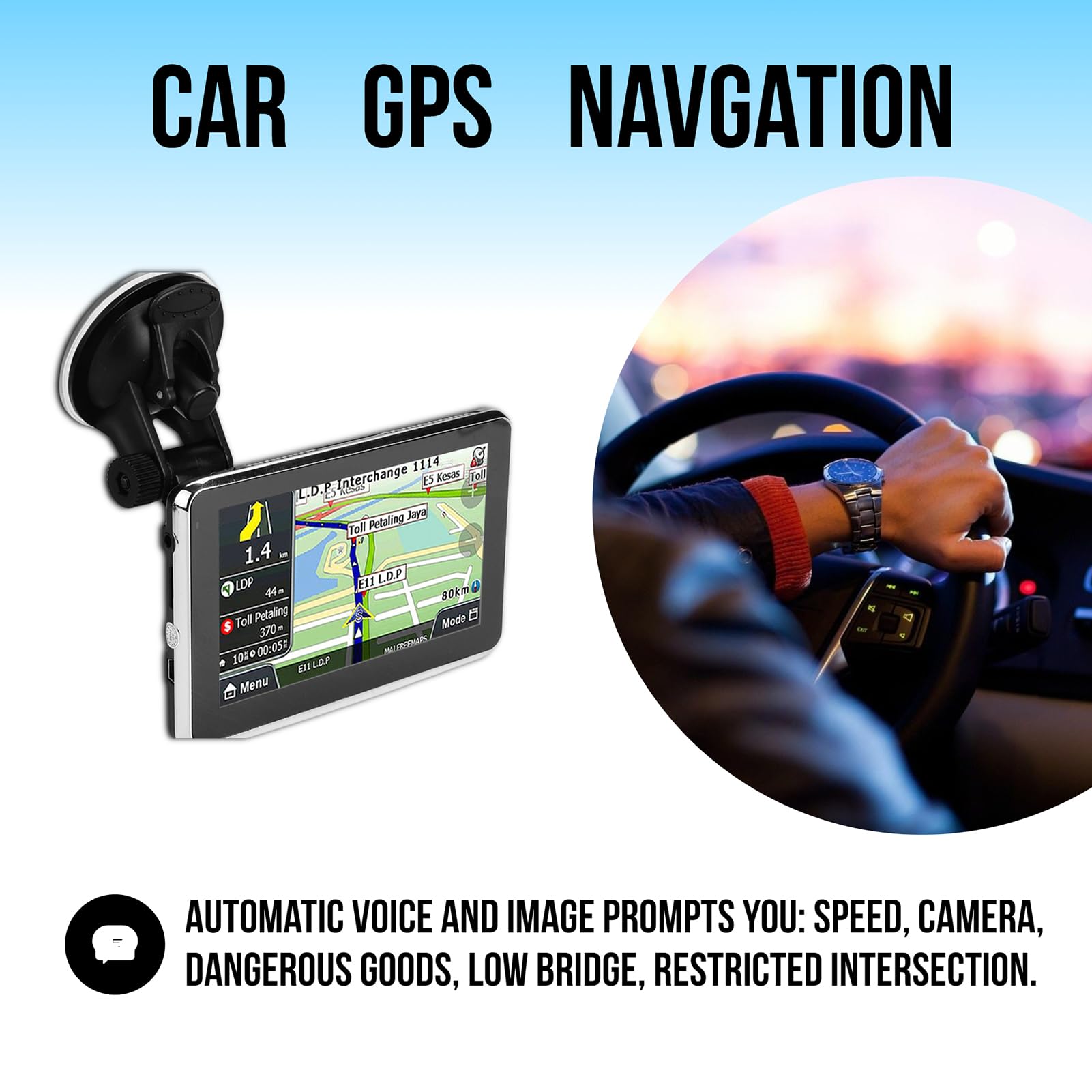 Navigatore GPS Touch Screen 5 Pollici Universale per Auto Camion