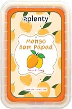 Aplenty Orange Yellow Aam Papad 400g - Dried Raw Mango Slices - Khatta Meetha - Real Pulp Mango Papad, Ratnagiri Alphonso (Hapoos) | Tasty Fruit Bar Mango Rollups - Candy For Kids & Your Family